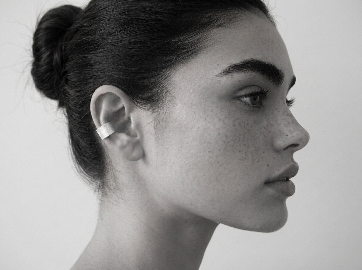 Gümüş ear cuff küpe - Lisinia Jewellery el yapımı 925 ayar gümüş kıkırdak küpe